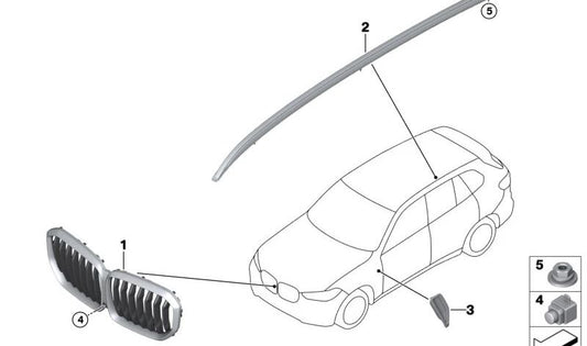 Rechte Lufteinlass (Luftverpackung) OEM 51115A49886 für BMW G18. Original BMW.