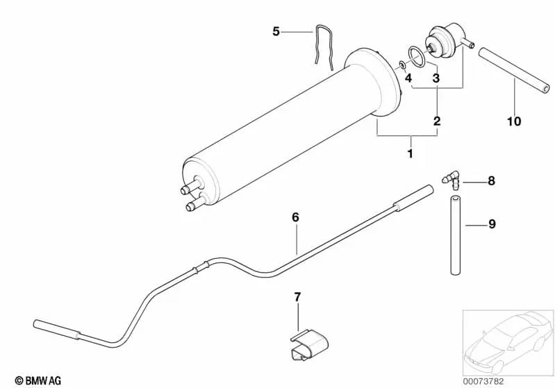 Tubo de vácuo para BMW Série 5 E39, Série 7 E38, X5 E53, Z8 E52 (OEM 13321437692). BMW original