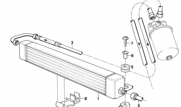 Soporte para Conducto de Aceite para BMW Serie 6 E24 (OEM 17211719345). Original BMW