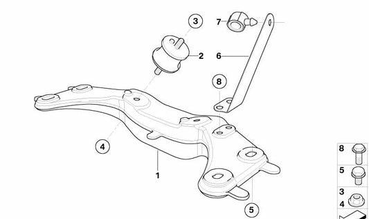 Soporte de caja de cambios OEM 22328025840 para BMW E52. Original BMW.
