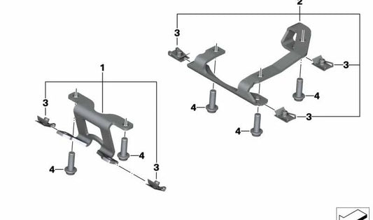 Soporte trasero OEM 11848532940 para motos BMW R 1200 GS, R 1250 GS, R 1200 GS Adventure, R 1250 GS Adventure. Original BMW Motorrad.
