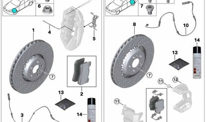 Resorte separador freno OEM 34118089941 para BMW F90, F90N, G90, F91, F92, F93, G80, G80N, G81, G81N, G82, G82N, G83, G83N, G87, F95, F95N, F96, F96N. Original BMW.
