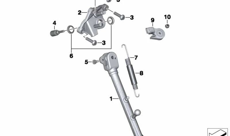 Soporte central OEM 46538543360 para moto BMW C evolution (K17) 2014-2020. Original BMW Motorrad.