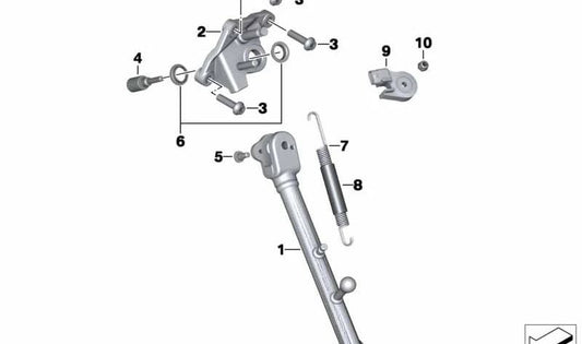 Side support OEM 46538543359 for BMW Motorrad C Evolution (K17). Original BMW Motorrad.