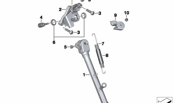 Soporte central OEM 46538543360 para moto BMW C evolution (K17) 2014-2020. Original BMW Motorrad.