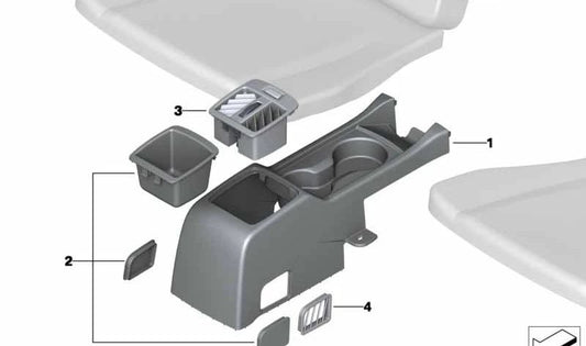 Consola central negra OEM 52306983899 para BMW X5 E70 {3.0d, 3.0sd, 3.0si, 4.8i, xDrive30d} (2006–2013). Recambio original BMW.