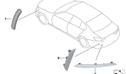 Reflector trasero derecho OEM 63147851578 para BMW G30, G31. Original BMW.