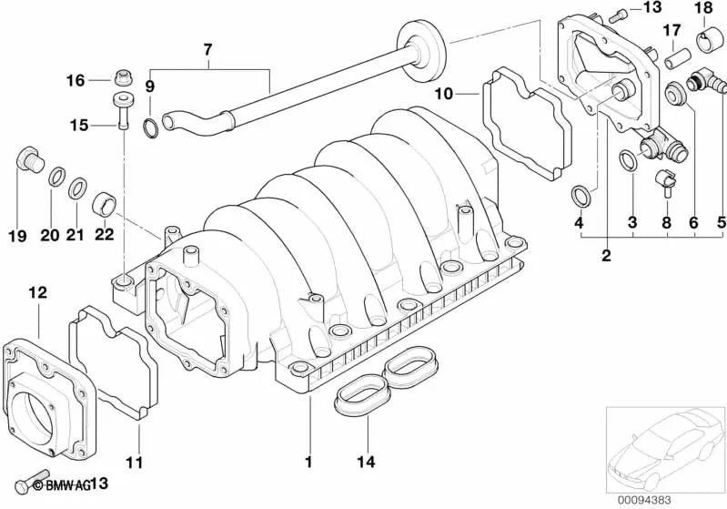 Plug de fermeture pour BMW 3 E21 Series, E30 Series 5 E12, E28, E34, E39 Série 6 E24 Série 7 E23, E32, E38 Série 8 E31 X5 E53 (OEM 11611437694). BMW d'origine