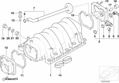 Plug de fermeture pour BMW 3 E21 Series, E30 Series 5 E12, E28, E34, E39 Série 6 E24 Série 7 E23, E32, E38 Série 8 E31 X5 E53 (OEM 11611437694). BMW d'origine