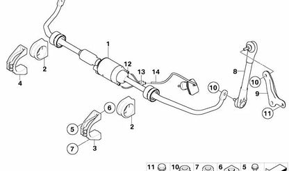 Tubo de ventilación OEM 37106778240 para BMW E60, E60N, E61, E61N, E63, E63N. Pieza original BMW. Compatible con sistema Dynamic Drive delantero.