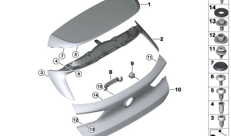 Nut Remacked Nut 07149174618 para BMW F45, F46, U06, F07, F10, F11, F18, F06, F12, F13, F02, F48, F49, F39, G01, G08, F97, G05. BMW original.