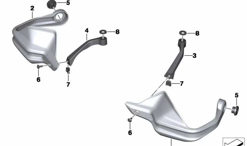 Handschutz-Befestigungsarm OEM 46638535315 für BMW F 800 GS Adventure (2013-2017) Motorräder. Original BMW Motorrad.