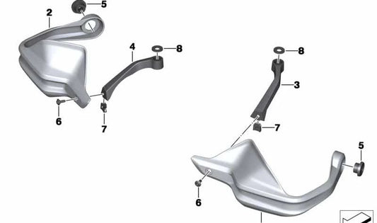Handschutz-Befestigungsarm OEM 46638535315 für BMW F 800 GS Adventure (2013-2017) Motorräder. Original BMW Motorrad.