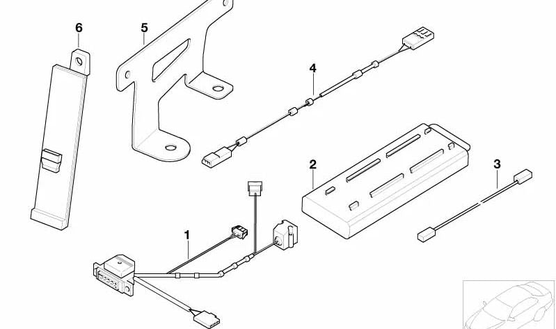 Cavo di microfono senza mani OEM 61128373780 per BMW E38. BMW originale.