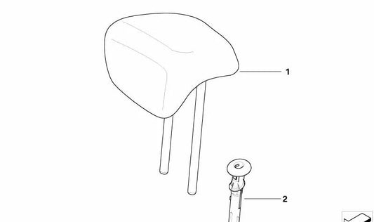 Headrest guide OEM 52206970743 for BMW E92 (3 Series Coupe). Original BMW.