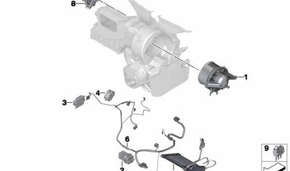 Cableado calefacción/climatizador OEM 64113422711 para MINI R55, R56, R57, R58, R60. Apto para versiones Cooper, Cooper D y Cooper S. Original MINI.
