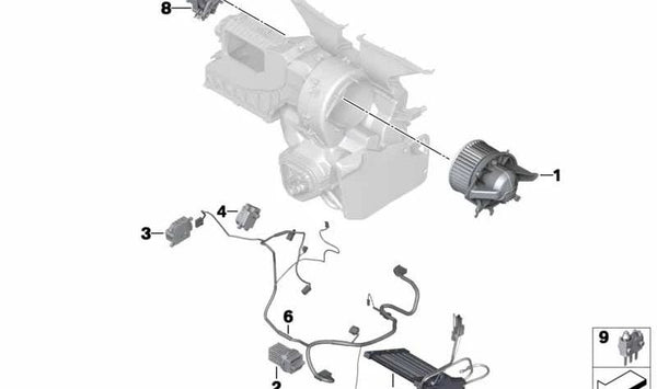 Ventilador del sistema de refrigeración OEM 64119266900 para MINI R55, R56, R57, R58, R59, R60, R61. Original MINI.