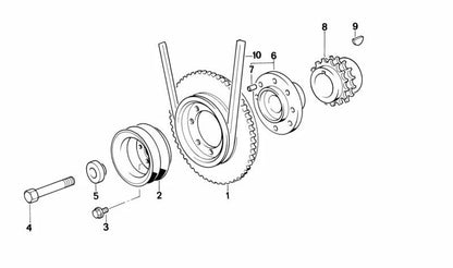 OM Trapezoidal Correa 11231721408 for BMW E30, E36, E34, Z3. Original BMW.