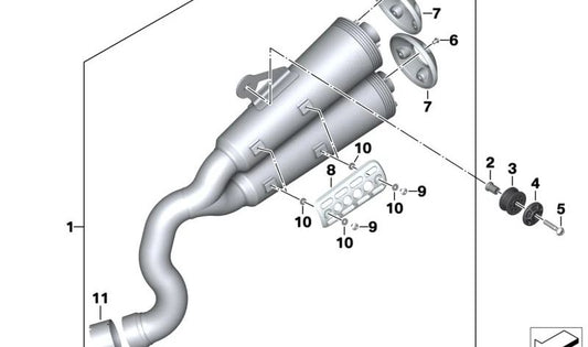 Caperuza silenciador final trasero OEM 18518564284 para motos BMW R nineT, R nineT Scrambler, R nineT Urban G/S. Original BMW Motorrad.