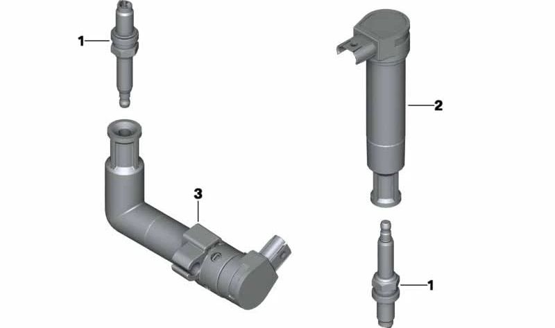 Bobina de encendido derecha OEM 12137715858 para BMW Motorrad R nineT (RK21), R 1200 GS (RK25), R 1200 GS Adventure (RK25), HP2 Sport (RK29), A73. Original BMW Motorrad.