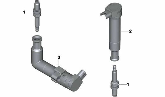 Boquilla negra de bobina de encendido OEM 12137715850 para motos BMW R 1200 RT, R 900 RT. Original BMW Motorrad.
