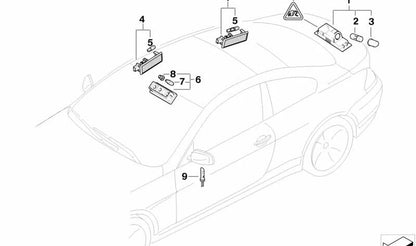 Tapa embellecedora negro brillo izquierda OEM 51167906349 para BMW E60, E61, E63, E64. Original BMW.