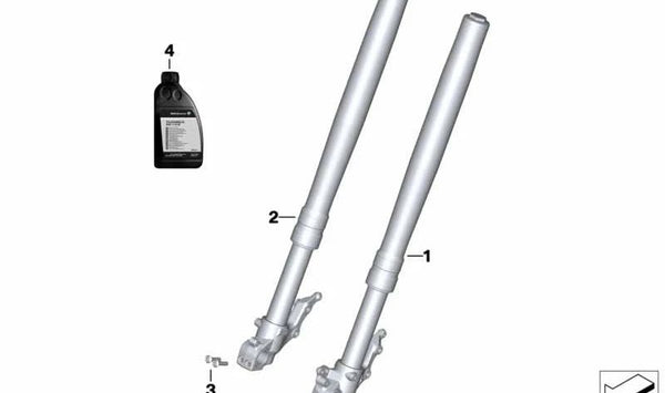 Barra de horquilla izquierda dorada OEM 31421540561 para BMW Motorrad R 1200 GS (K25), R 1200 GS Adventure (K25), R 1200 R (K27), R 1200 RT (K26). Original BMW Motorrad.