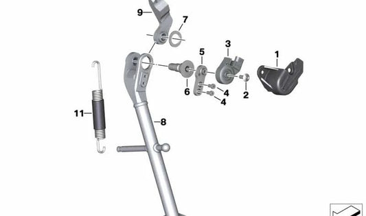 Cubierta interruptor caballete lateral OEM 46539457238 para BMW G 310 GS (K02) 2016-2020. Original BMW Motorrad.