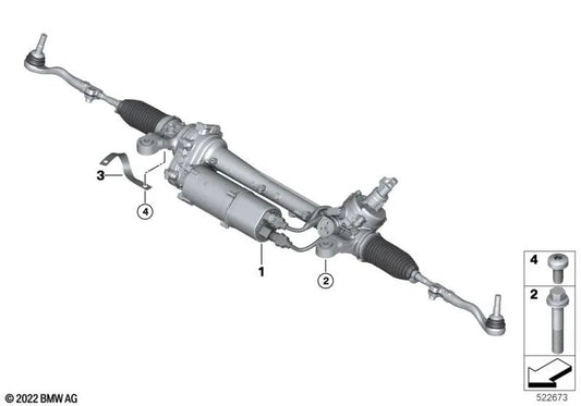 Electric power steering box for BMW 7 Series G70, G73 (OEM 32105B35876). Original BMW.