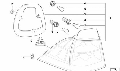 Piloto trasero derecho blanco OEM 63217165828 para BMW E61. Original BMW.