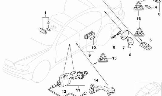 Luz interior pilar C derecha OEM 63316914274 para BMW Serie 7 E65, E66. Compatible con 730Li, 730Ld, 760i. Original BMW.