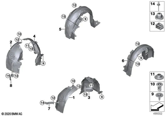 Tuerca para BMW I01, I01N (OEM 07147299189). Original BMW.