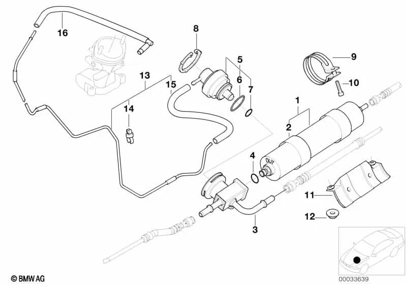 Tubo de vacío para BMW Serie 5 E39 (OEM 13531407568). Original BMW.