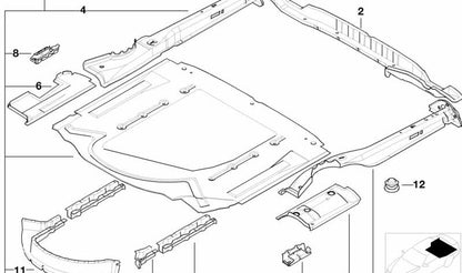 Soporte interior del silenciador trasero OEM 41112695494 para BMW E39. Original BMW.