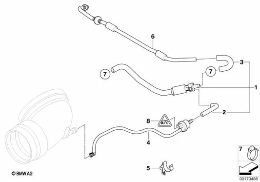 BMW E85 TUBE cotovelo, E86 (OEM 11617837114). BMW original