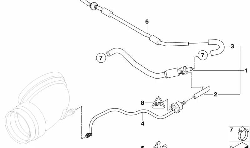 Bomba de chorro con tuberías para BMW E85, E86 (OEM 11617836602). Original BMW