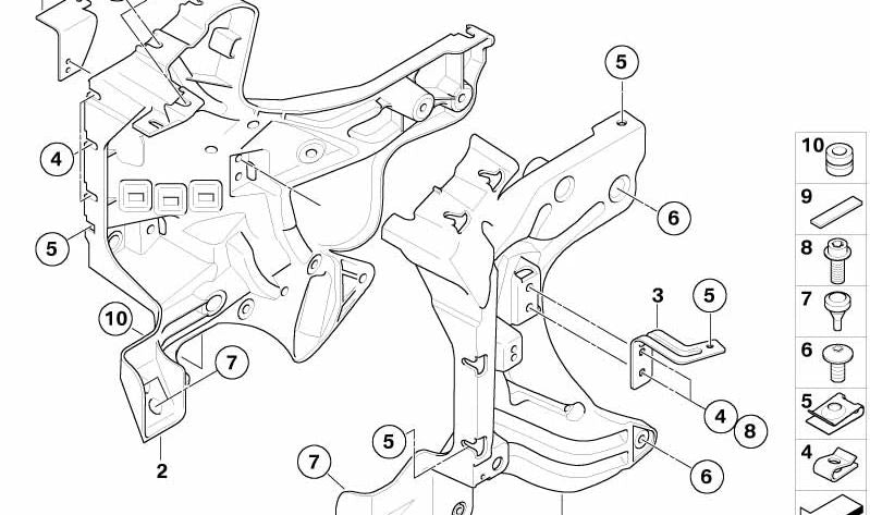 Soporte delantero derecho OEM 46637685014 para BMW Motorrad F650GS, F700GS, F800GS, F800GS Adventure, F800R, F800GT, F800S, F800ST, G650GS, G650Xchallenge, G650Xmoto, G650Xcountry. Original BMW Motorrad.