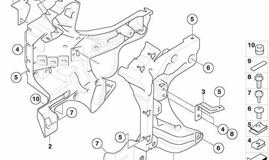 Soporte delantero derecho OEM 46637685014 para BMW Motorrad F650GS, F700GS, F800GS, F800GS Adventure, F800R, F800GT, F800S, F800ST, G650GS, G650Xchallenge, G650Xmoto, G650Xcountry. Original BMW Motorrad.