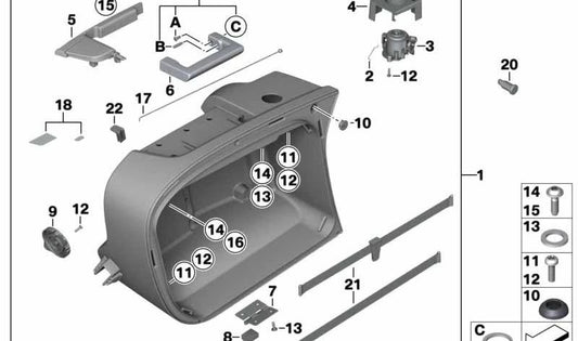 Asa de transporte izquierda OEM 46547685885 para motos BMW K1200 GT, K1300 GT, R1200 RT, R1200 R, R1200 ST... y más. Original BMW Motorrad.