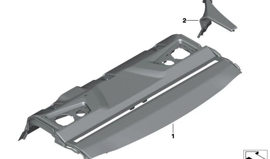Tampa de saída de correia de Alcantara esquerda para BMW F93, G16 (OEM 51468079363). BMW original
