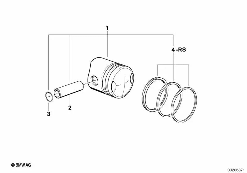 Kit de reparación de aros de pistón para BMW (OEM 11251337398). Original BMW.