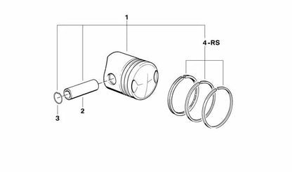 Pistón OEM 11251335659 para BMW R50, R50/2. Original BMW.