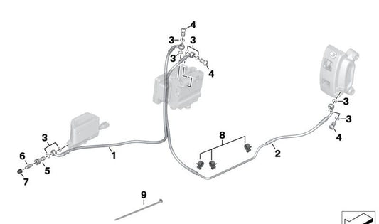 Tubo de freio traseiro OEM 34328414935 para motocicletas BMW R 18, R 18 Classic, R 18 B, R 18 Transcontinental. Originais BMW Motorrad.