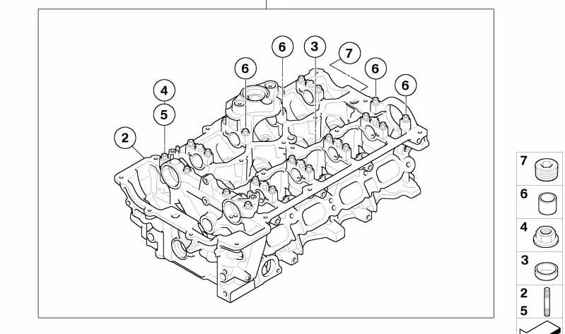 Culata de motor OEM 11127575671 para BMW E81, E87, E90, E90N, E91N, E92, E92N. Repuesto original BMW.