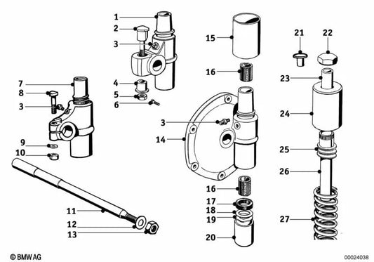 Retentor de mola para BMW E46, E53, E60, E70, E90, F10 (OEM 33530027283). BMW original