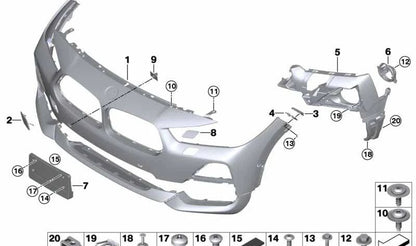 Kit de fijación para sensores de aparcamiento PDC/PMA delanteros OEM 51117499488 para BMW F39 (X2). Original BMW