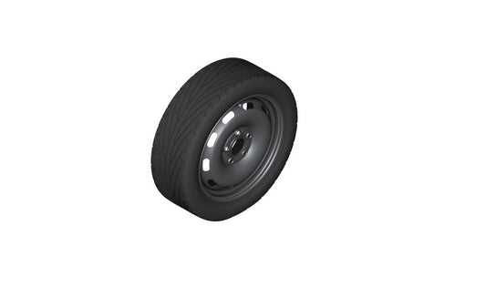 Emergency replacement wheel (Notrad) of steel with Pneumatic OEM 36115A56373 for BMW X1 {U11: 16i, 20d, 20i, M35i, xDrive25e}. Original BMW.