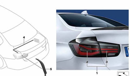 Cubierta desagüe derecha OEM 51497453334 para BMW F30, F35, F80. Original BMW