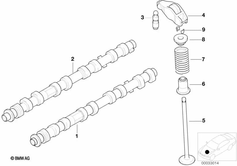 Kit de reparación de sello de vástago de válvula para BMW Serie 1 E87, Serie 3 E46, E90, E91, Serie 5 E39, E60, E61, Serie 7 E38, E65, X3 E83 (OEM 11349070982). Original BMW.