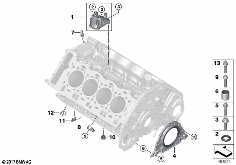 Externe Öldüse für BMW F90, G70, F91, F92, F93, F95, G05, F96, G06, G07, G09 (OEM 11427852266). Original BMW.